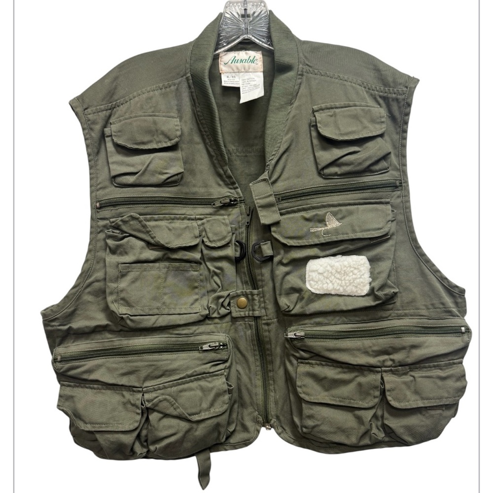 Ausable Men’s Fly Fishing Tactical Outdoor Olive Green Vest  size XL